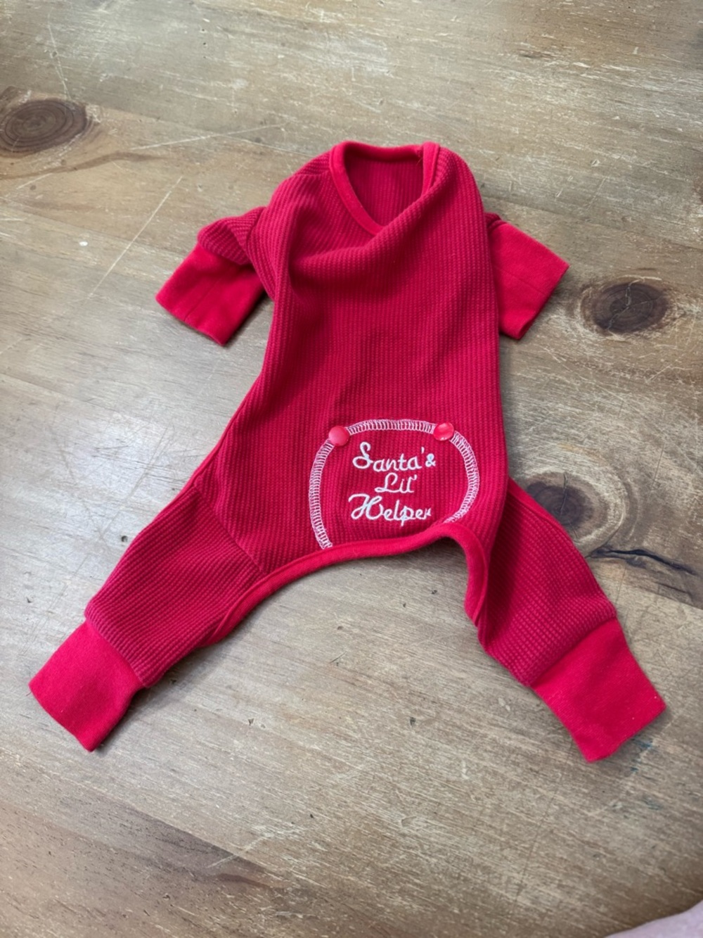 Red "Santa's Lil' Helper" Kids One-Piece Pajama